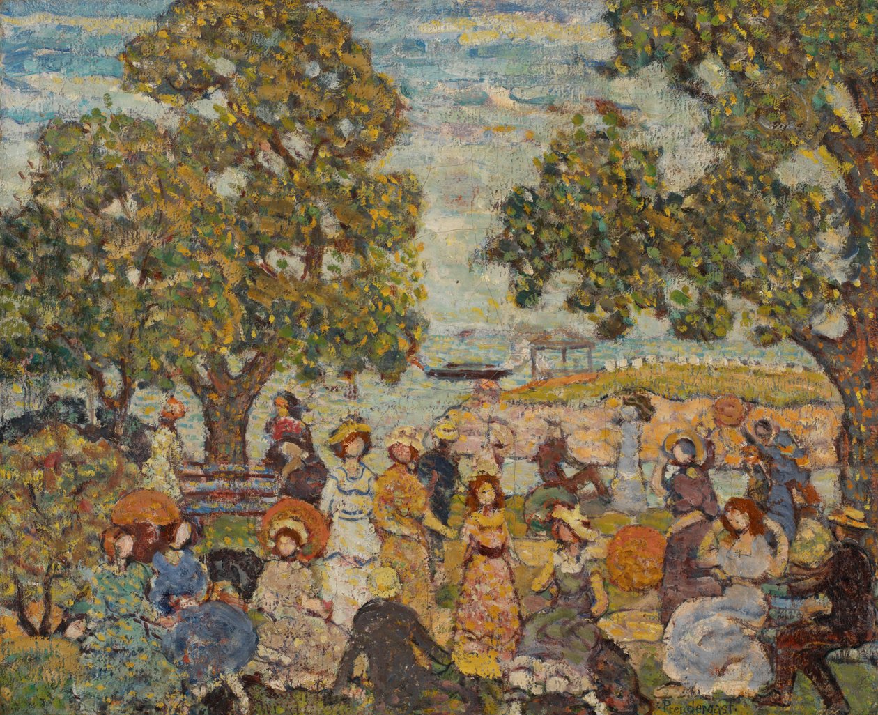 Krajina s postavami od Maurice Brazil Prendergast