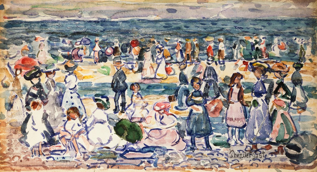 Odliv, Revere Beach, cca 1910-11 od Maurice Brazil Prendergast
