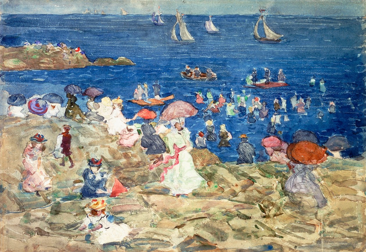 New England Beach Scene, c.1896-97 od Maurice Brazil Prendergast