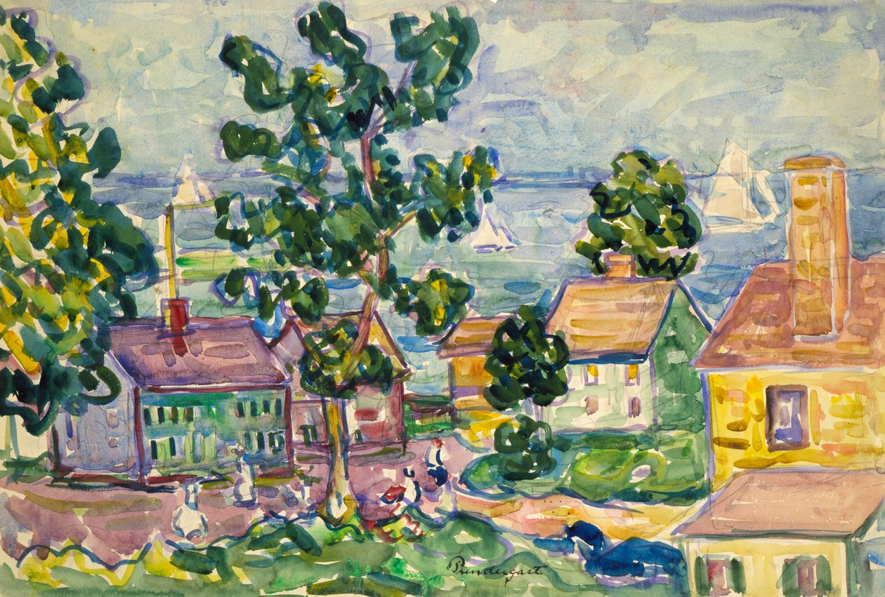 New England Coastal Village, ca. 1915-1918. od Maurice Brazil Prendergast