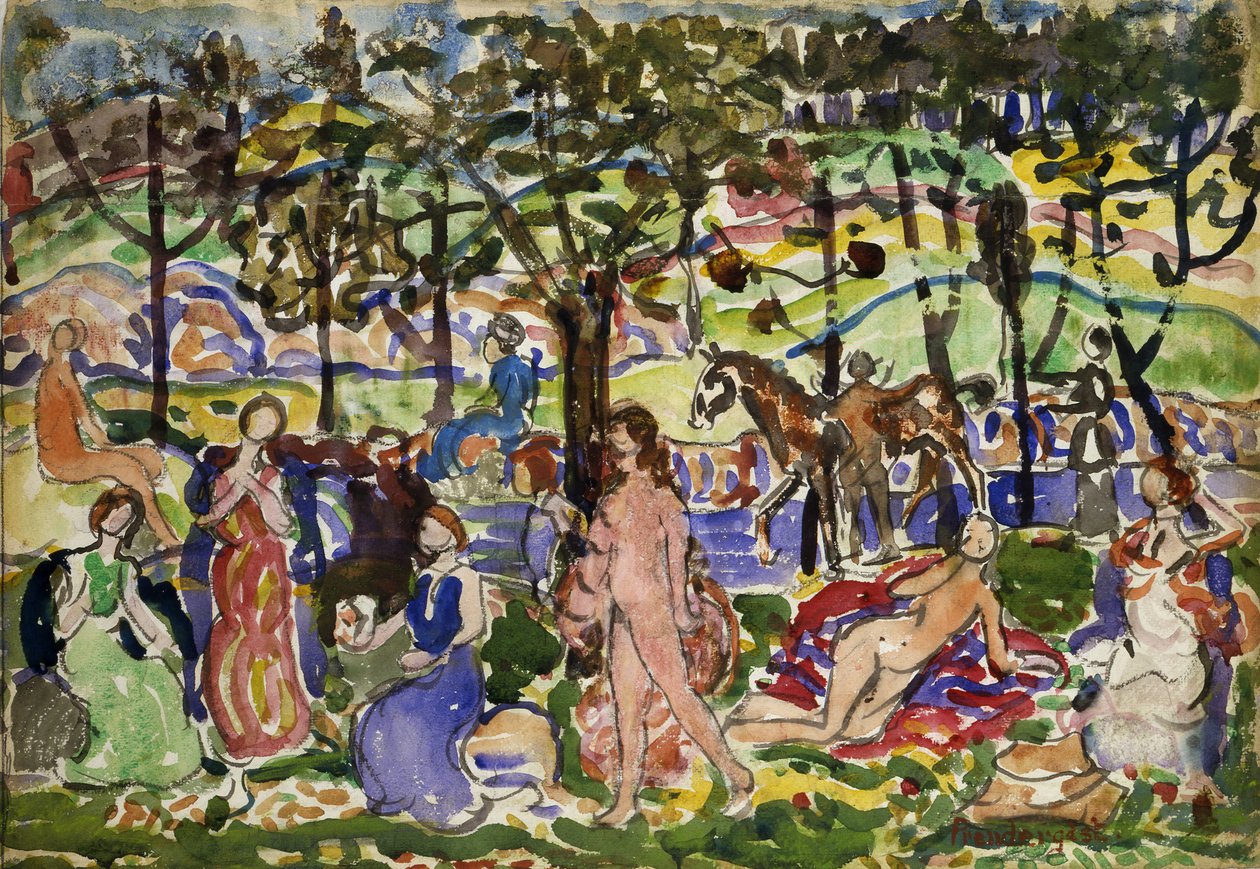 Parková scéna, ca. 1915-1918. od Maurice Brazil Prendergast