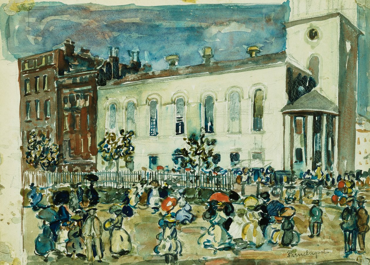 Park Street Church, Boston, kolem 1905-1907 od Maurice Brazil Prendergast