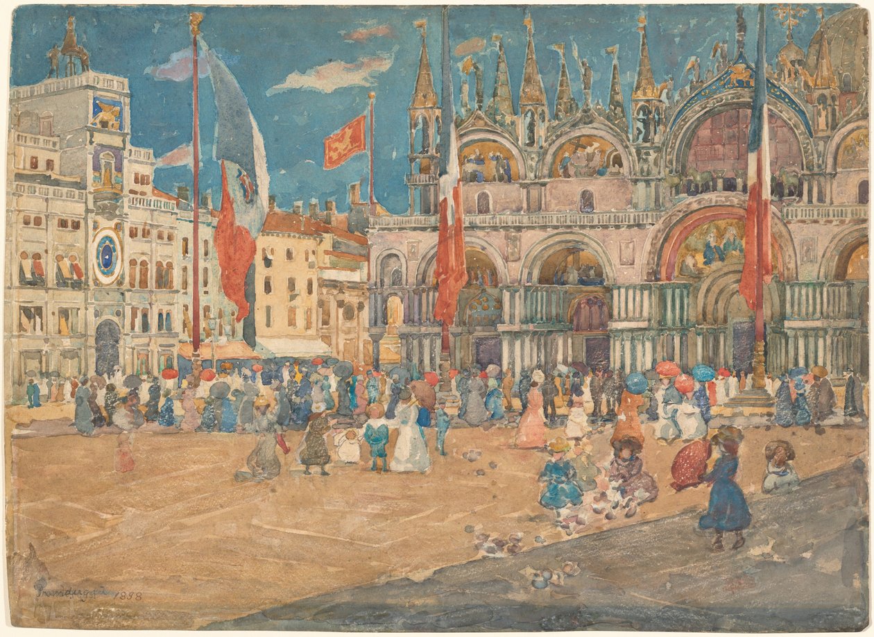 Piazza San Marco, 1898. od Maurice Brazil Prendergast