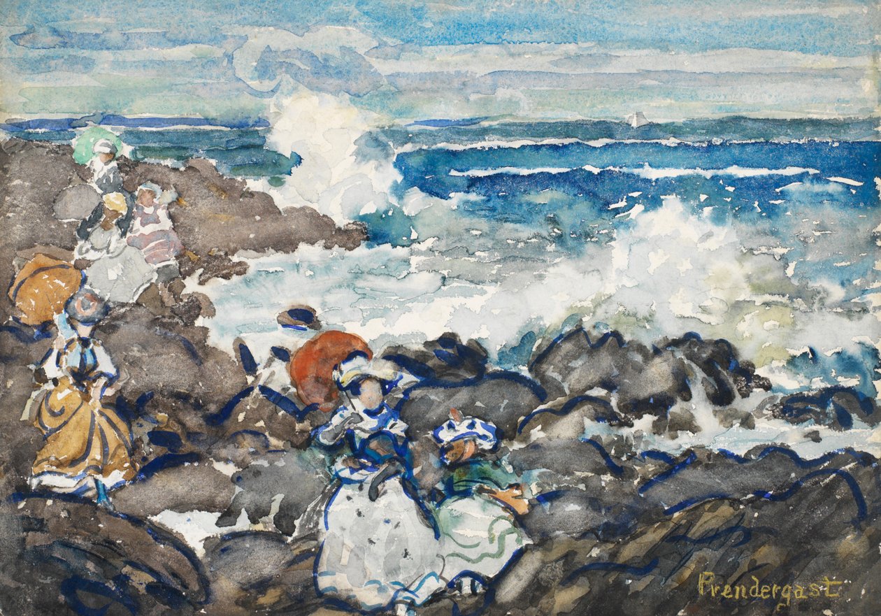 Skály, vlny a postavy od Maurice Brazil Prendergast