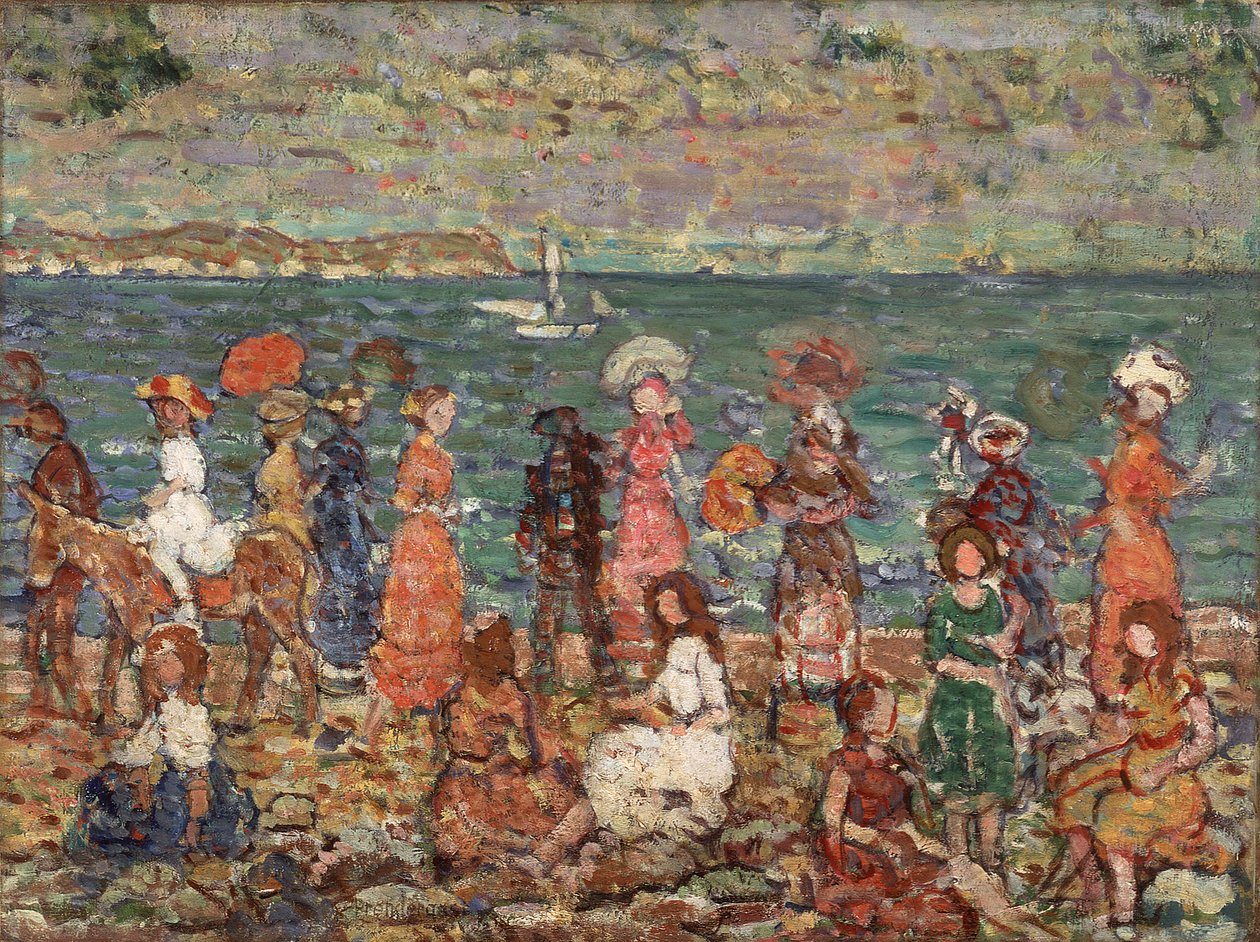 Pobřeží moře, asi 1913 (olej na plátně) od Maurice Brazil Prendergast