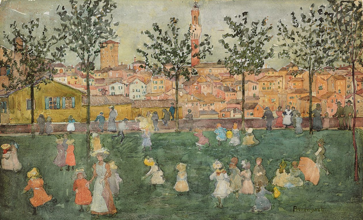 Siena, kolem 1898-99 od Maurice Brazil Prendergast