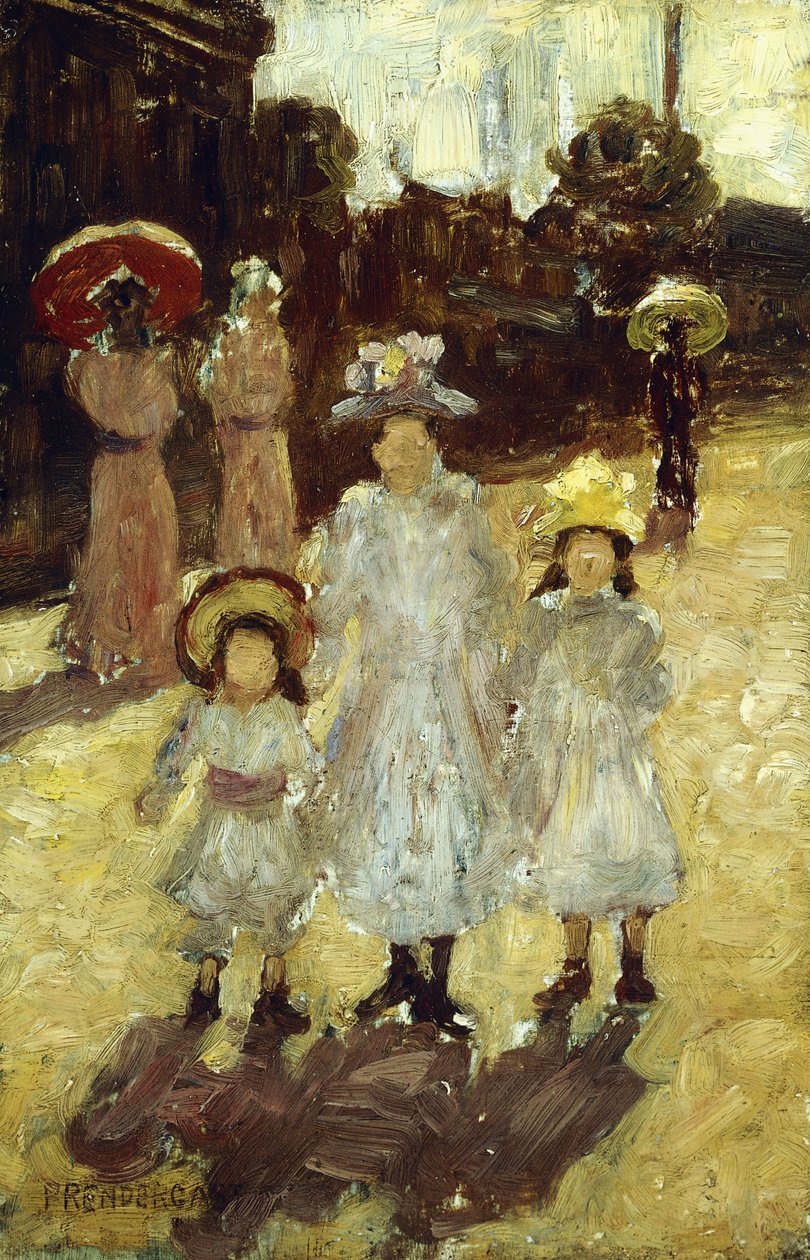 Nedělní ráno v Paříži, cca 1892-1894 od Maurice Brazil Prendergast