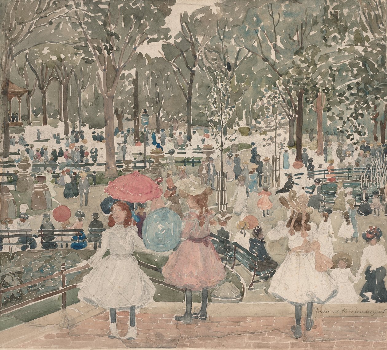 The Mall, Central Park, 19001903. od Maurice Brazil Prendergast