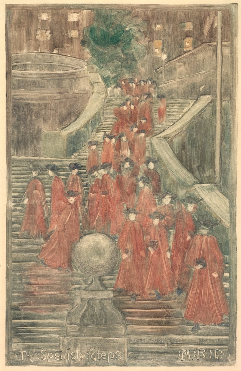 Španělské schody, 1898-1899. od Maurice Brazil Prendergast