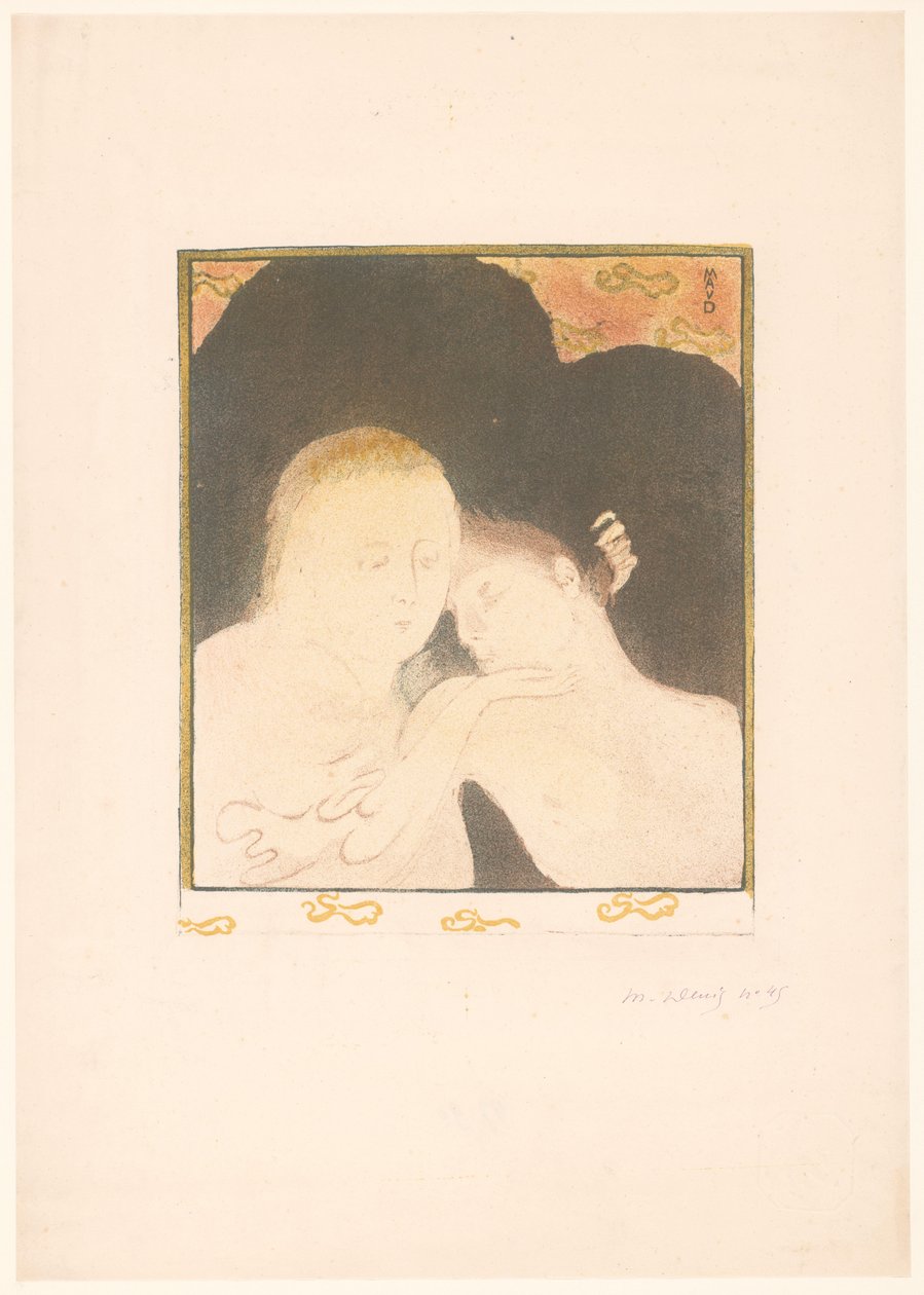 Žena objímala mladého muže od Maurice Denis