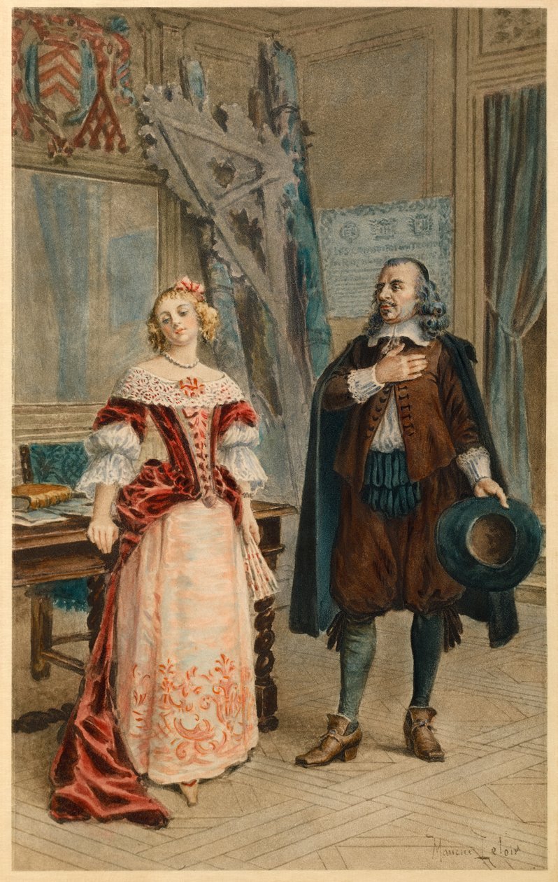 Corneille píše Pulcherie (ilustrace) od Maurice Leloir