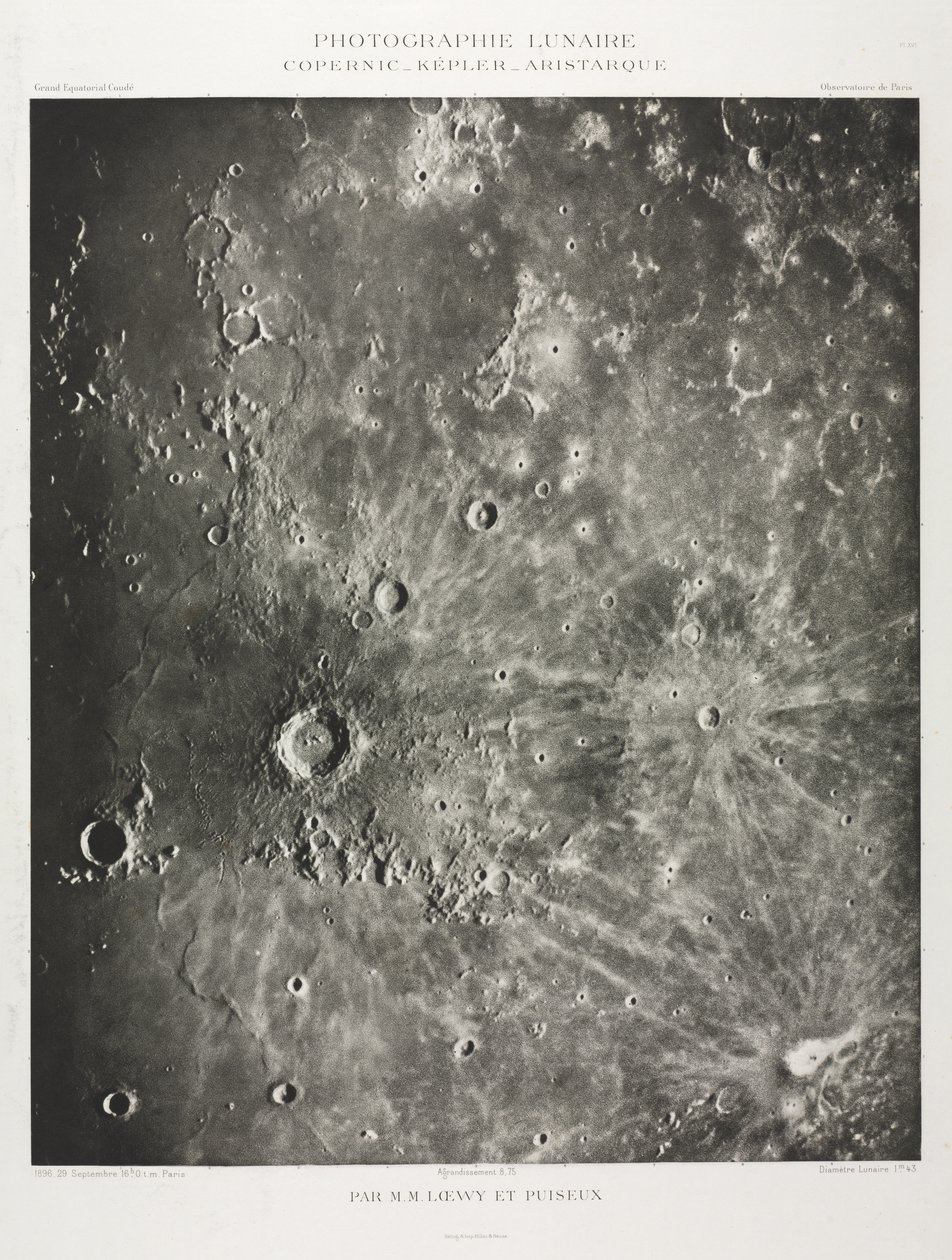 Lunární fotografie: Koperník-Kepler-Aristaric od Maurice Loewy
