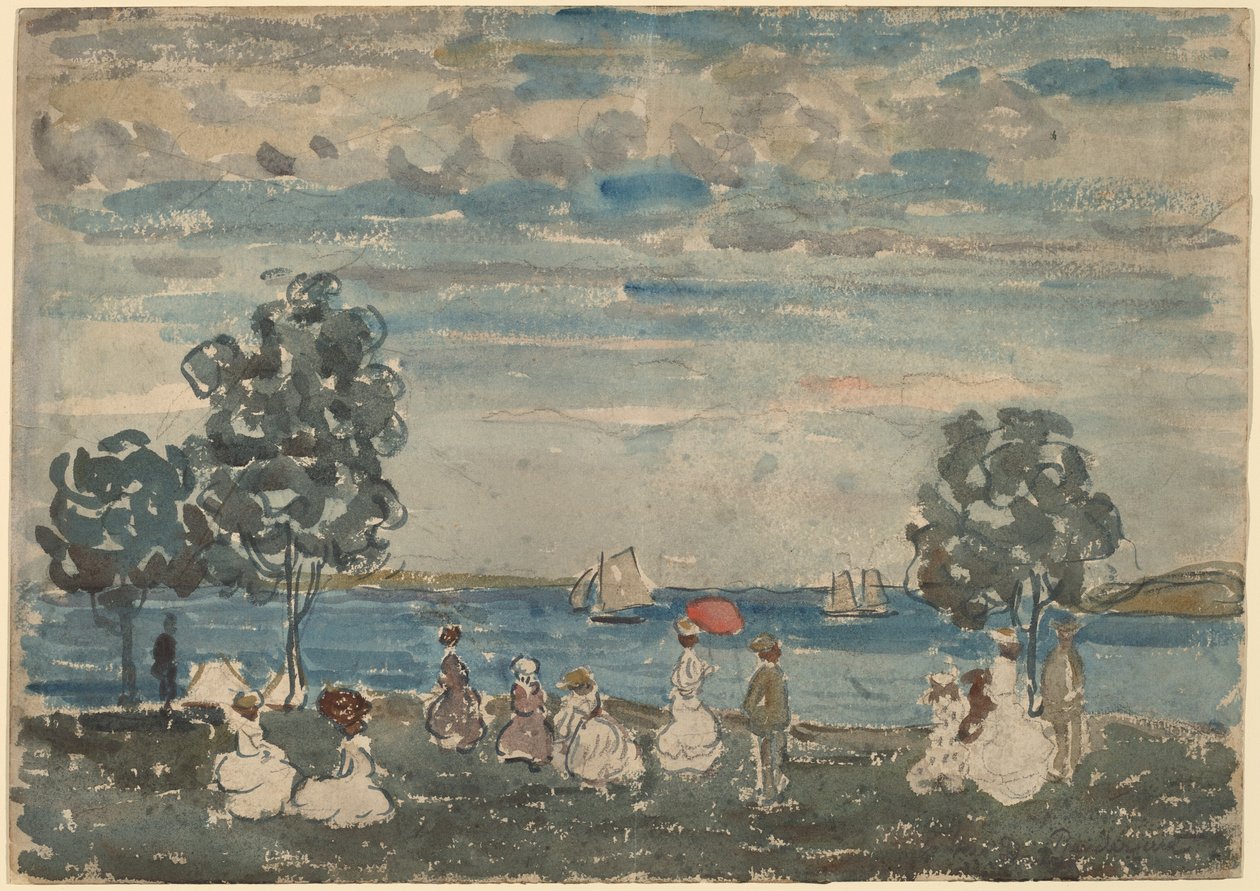 Postavy na pláži od Maurice Brazil Prendergast