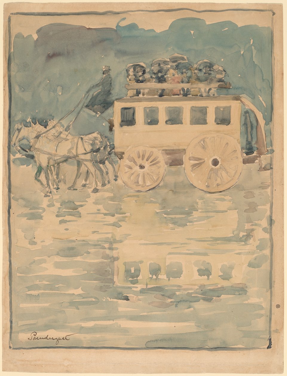 Pařížský omnibus od Maurice Brazil Prendergast