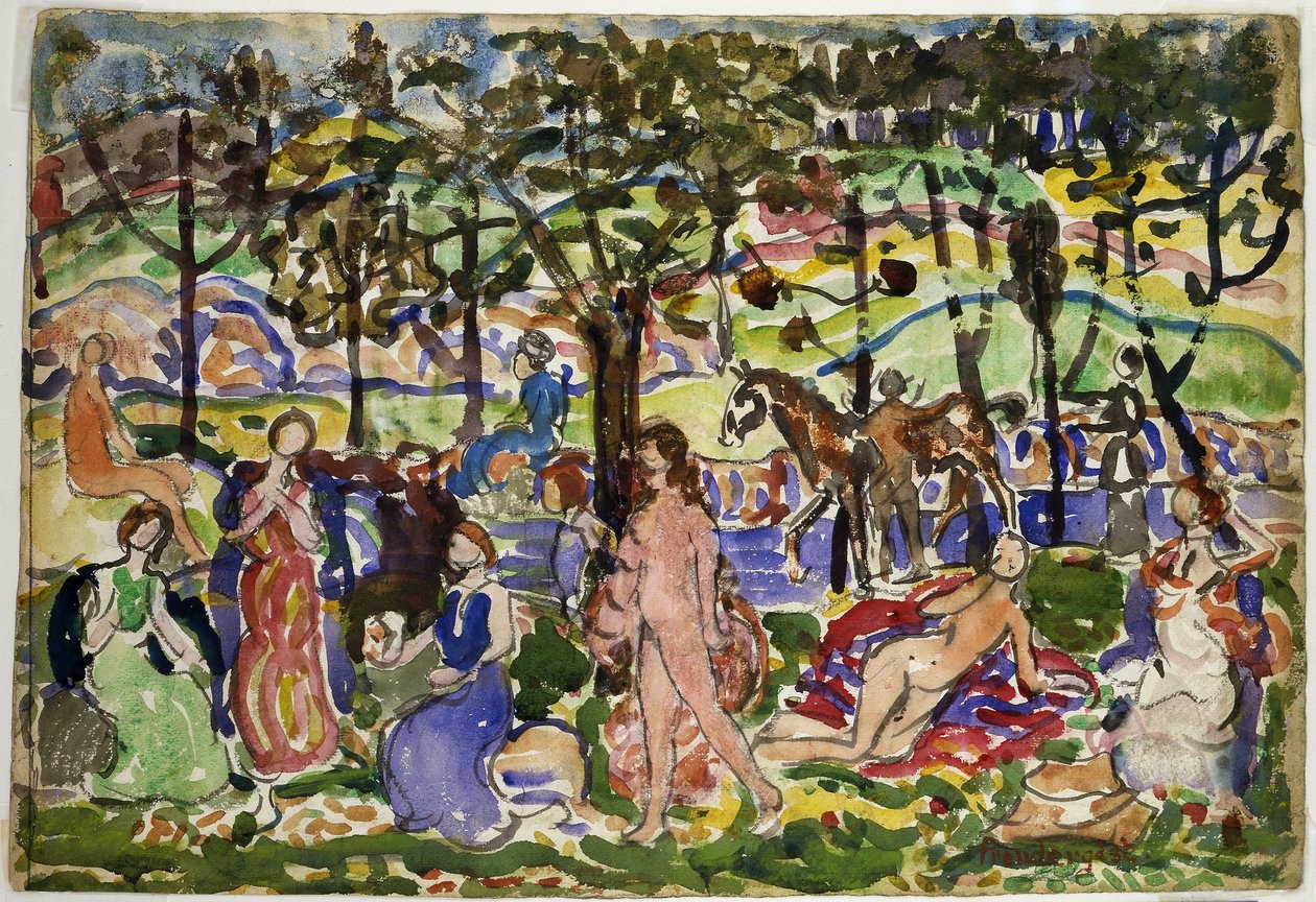 Scéna v parku od Maurice Prendergast