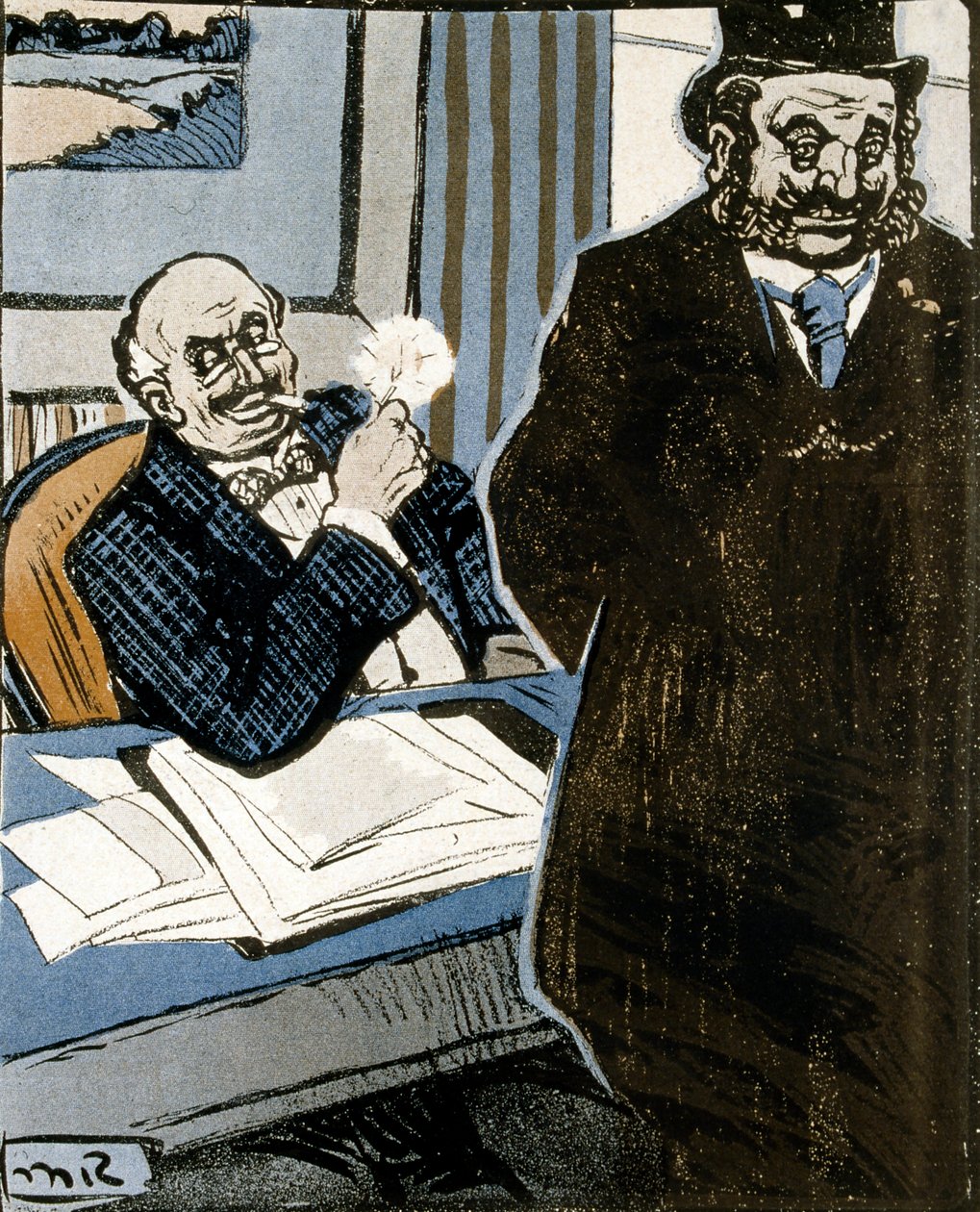 Karikatura v Talíři másla od Maurice Radiguet