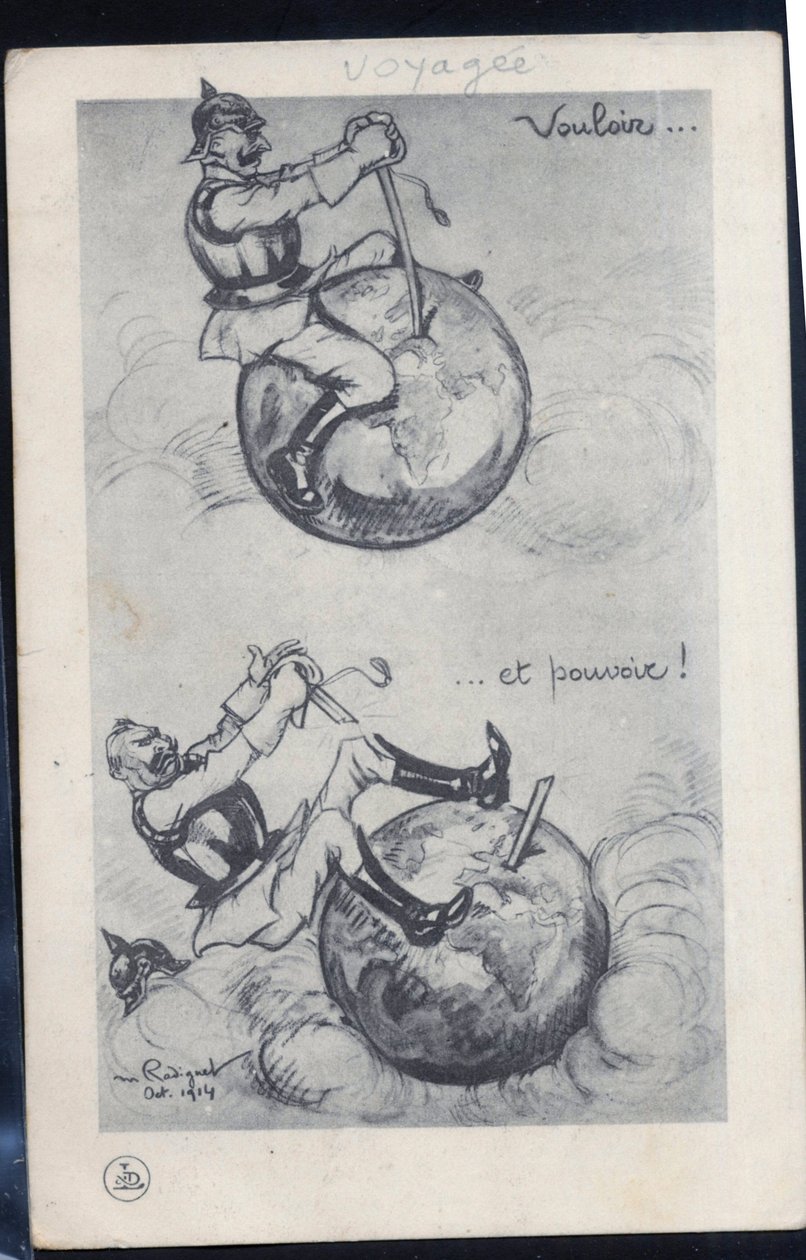 Pohlednice, satirický v ČB od Maurice Radiguet