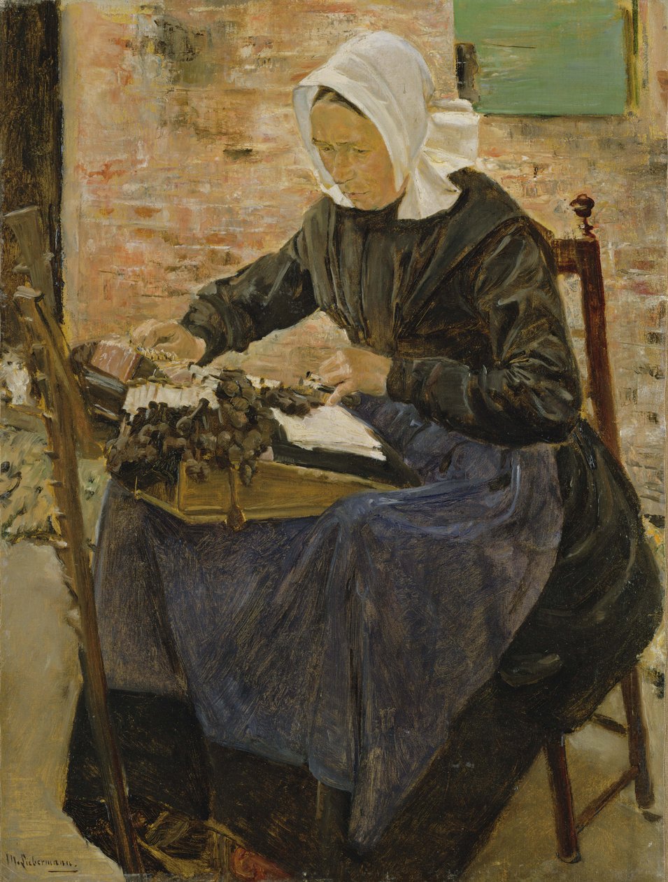 Holandská krajkářka, 1881 od Max Liebermann