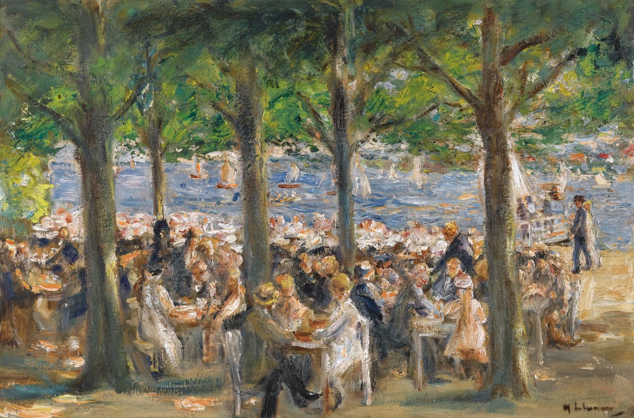 Zahradní restaurace na Havlu pod stromy od Max Liebermann