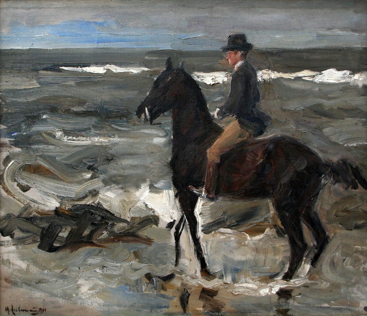 Jezdec na pláži od Max Liebermann