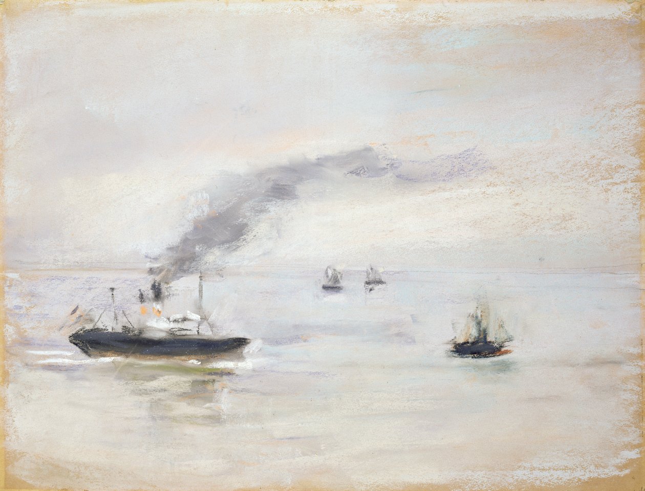 Atmosféra deštivého dne poblíž Labe, 1903 (pastel na papíře) od Max Liebermann