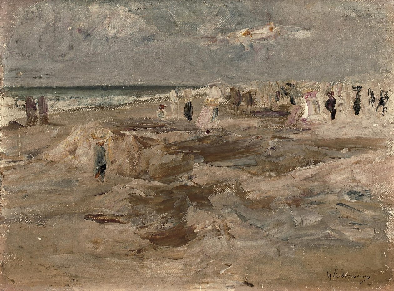 Pláž v Noordwijku od Max Liebermann