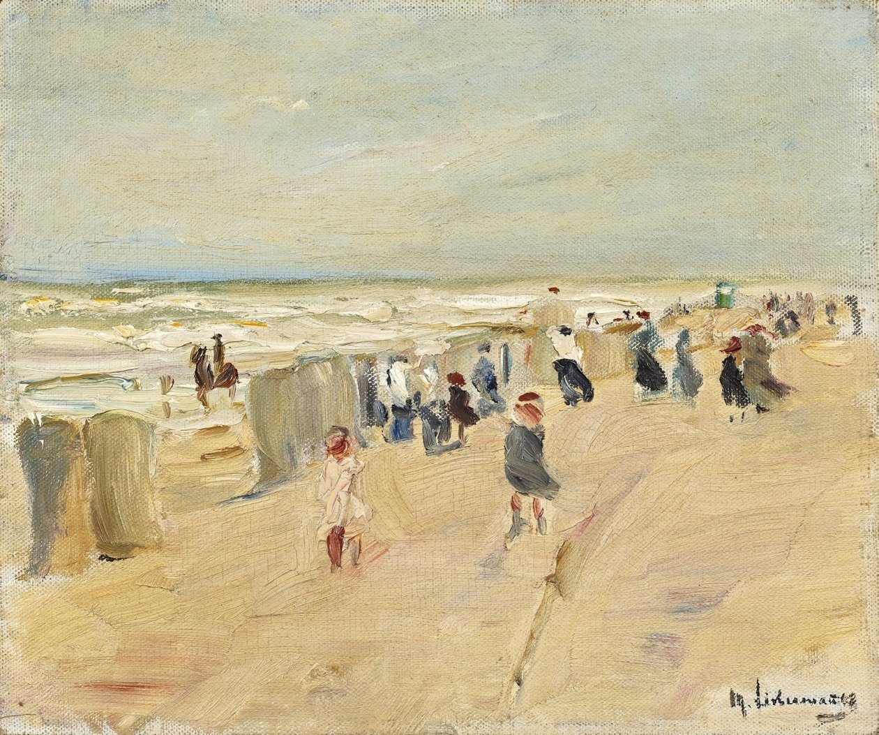 Pláž v Noordwijku během bouře od Max Liebermann