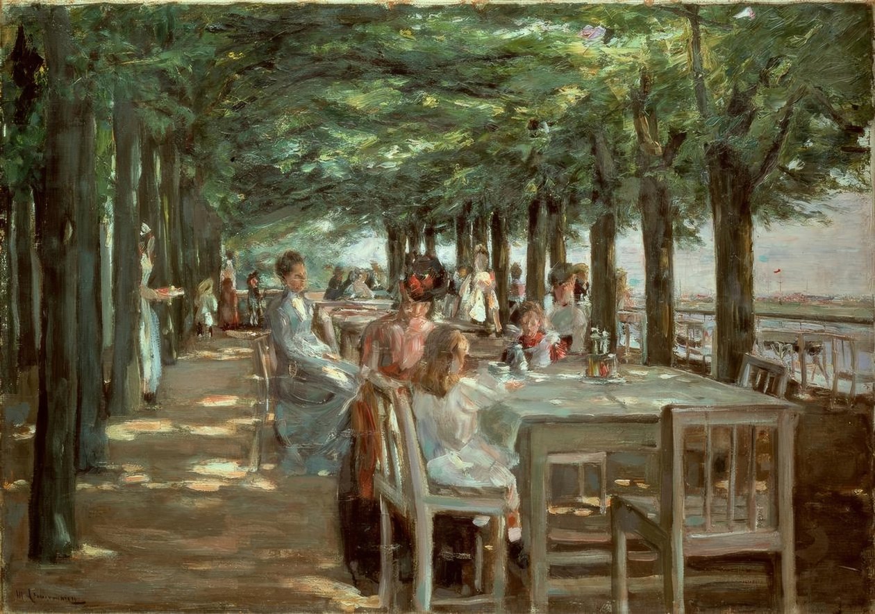 Terasa v restauraci Jacob v Nienstedtenu na Labi od Max Liebermann