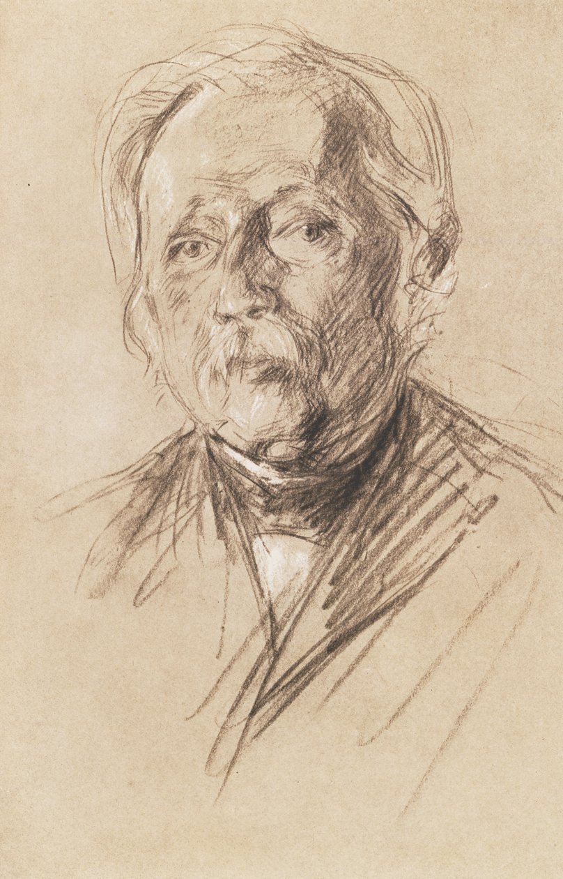Theodor Fontane, 1896 (uhel na papíře) od Max Liebermann