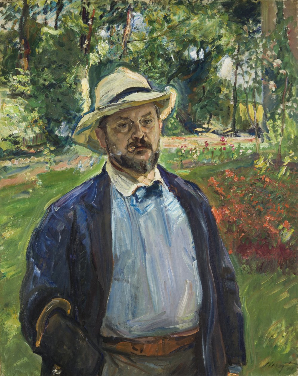 Autoportrét v zahradě u Godramstein, 1910 od Max Slevogt