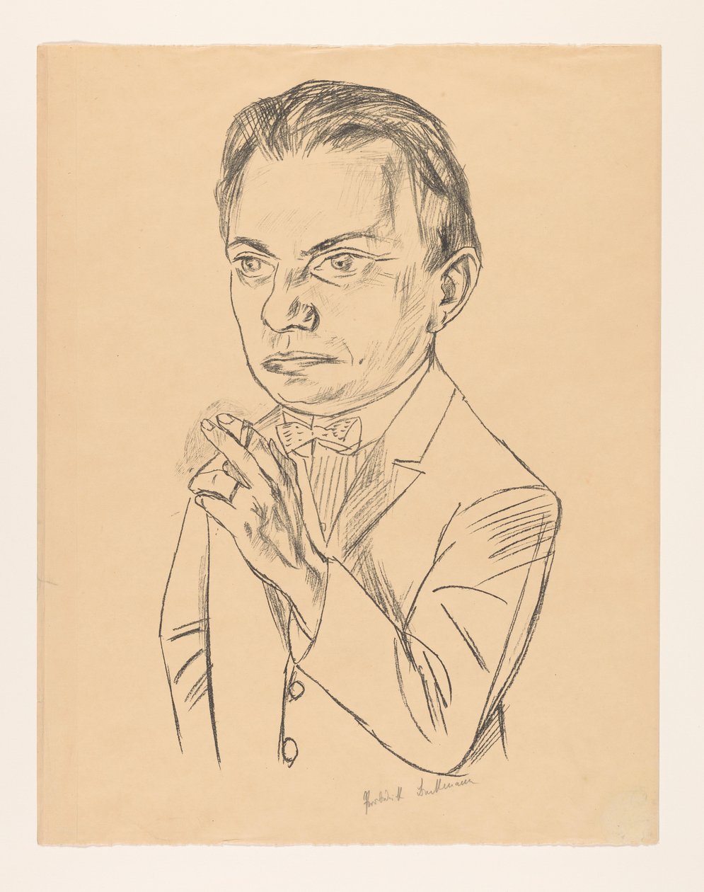 Autoportrét s cigaretou od Max Beckmann (signed by artist)