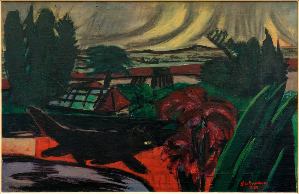 Večerní zahrada v bouřce od Max Beckmann