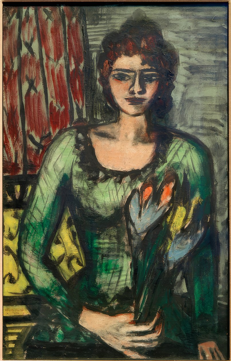 Portrét Quappiho v zeleném svetru od Max Beckmann