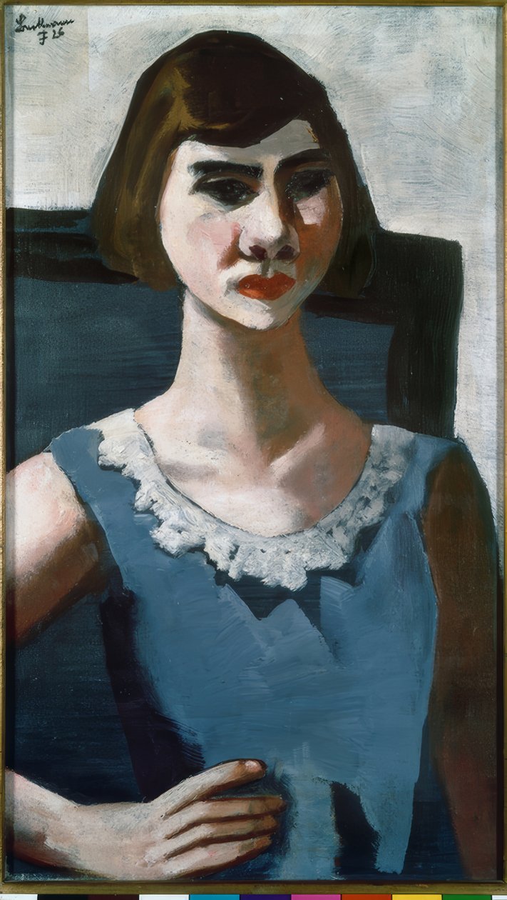 Portrét Quappi v modrém od Max Beckmann