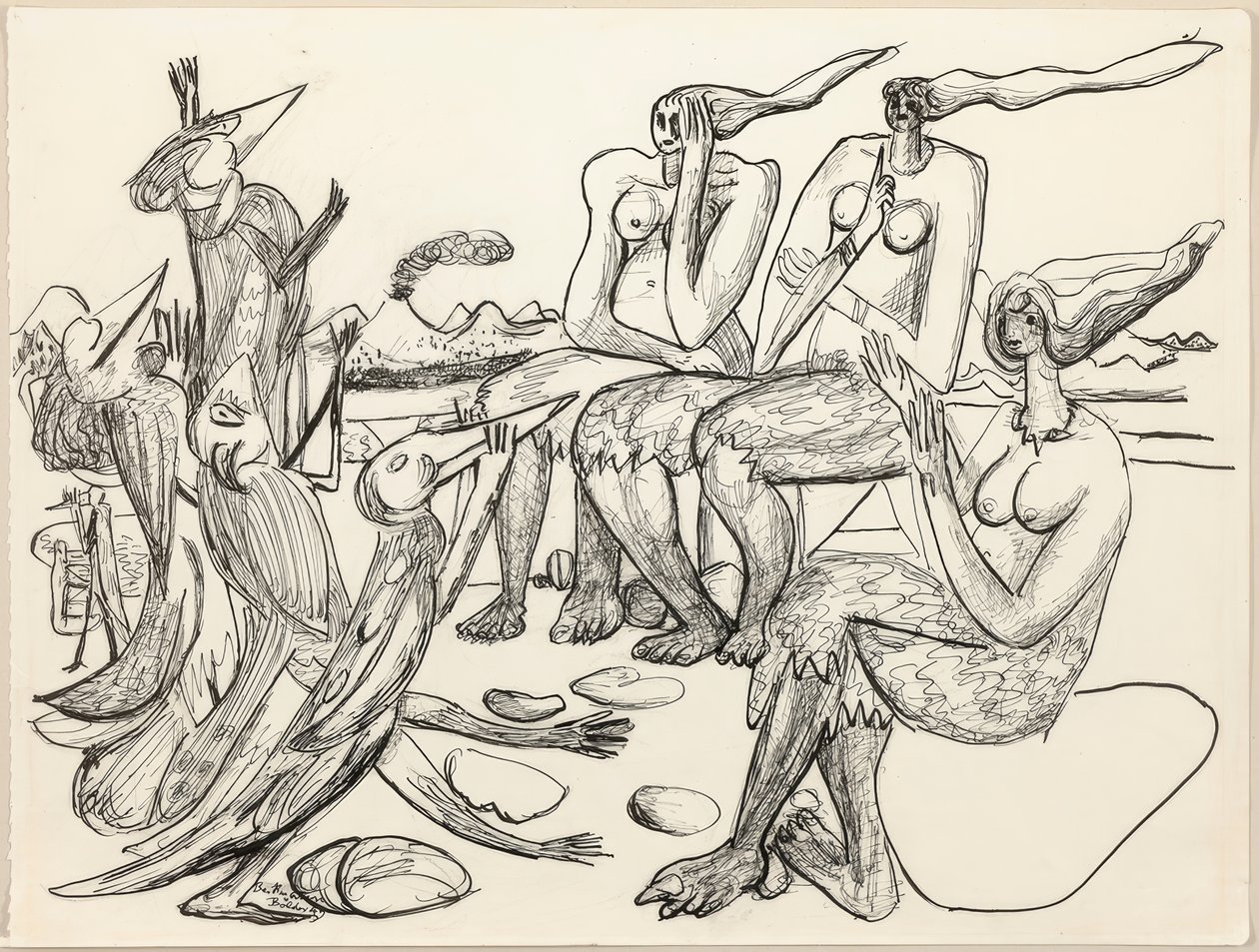 Hra s ptáky od Max Beckmann