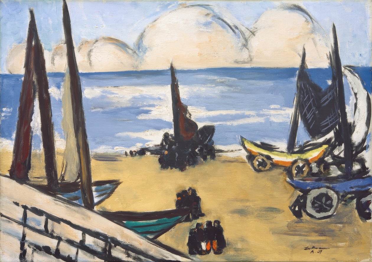 Lodě na pláži od Max Beckmann