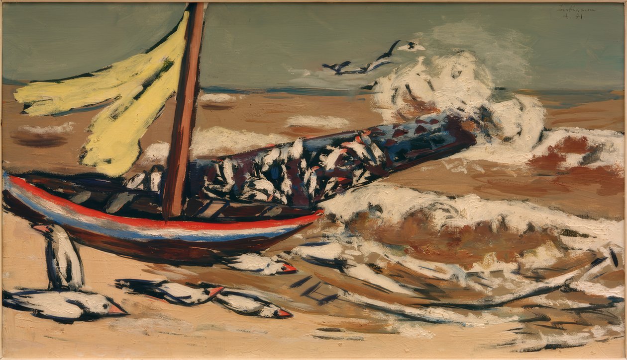 Hnědé moře s racky od Max Beckmann