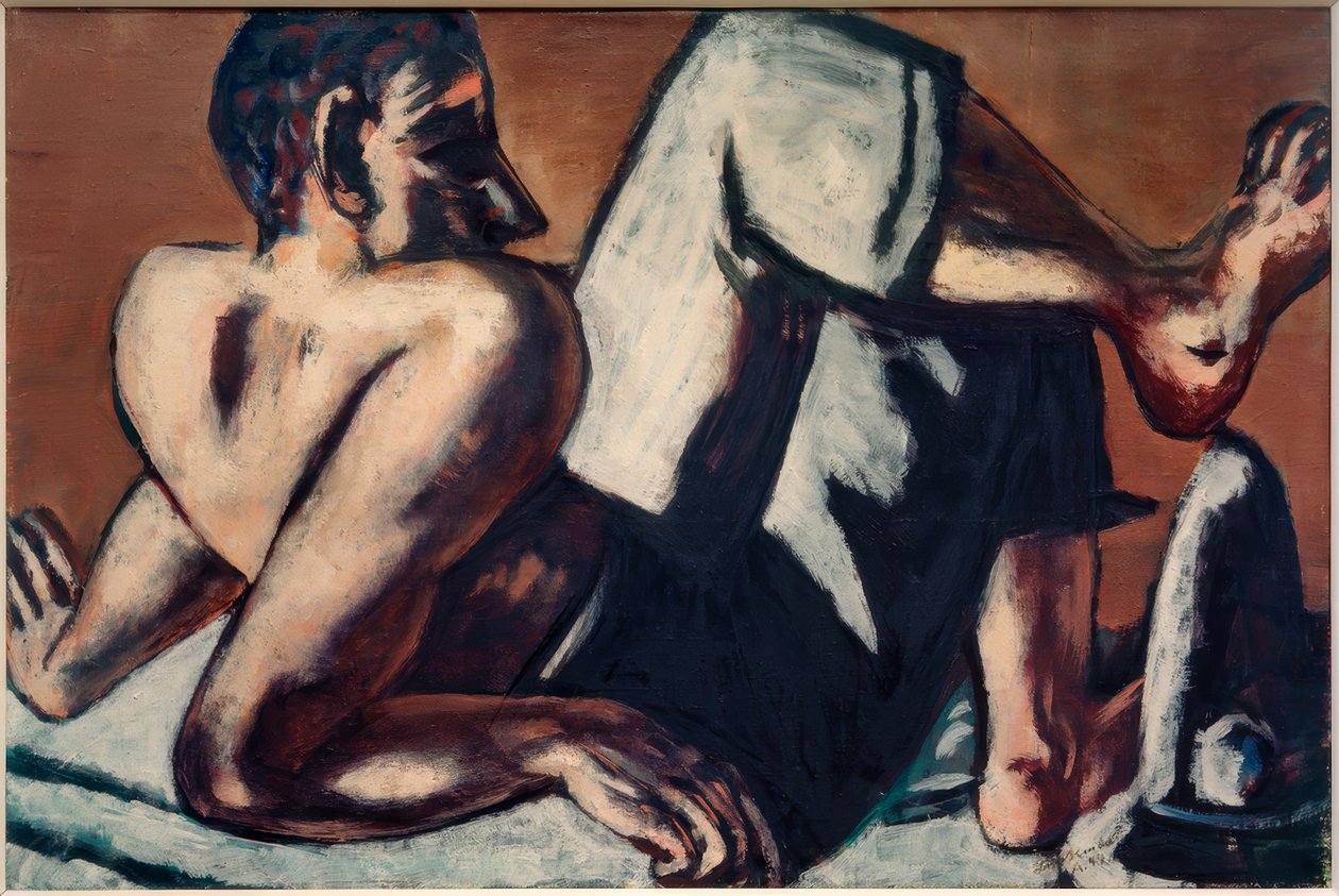 Halbakt-klaun (umělec) od Max Beckmann