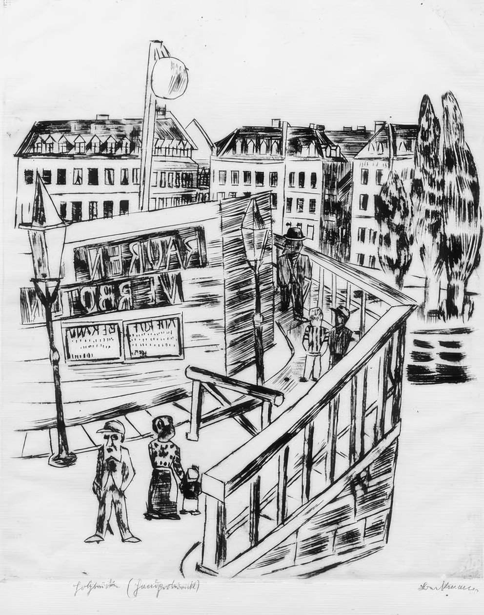 Dřevěný most od Max Beckmann