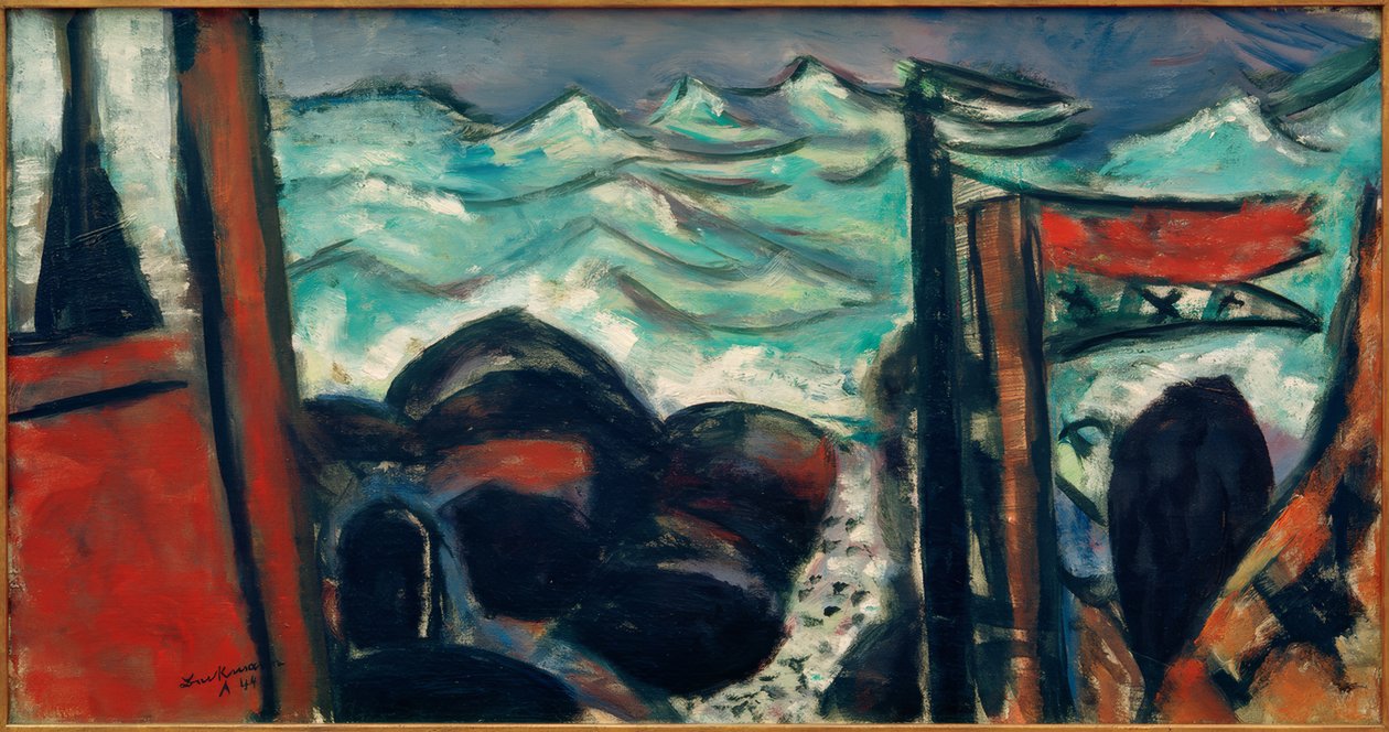Malé rozbouřené moře od Max Beckmann