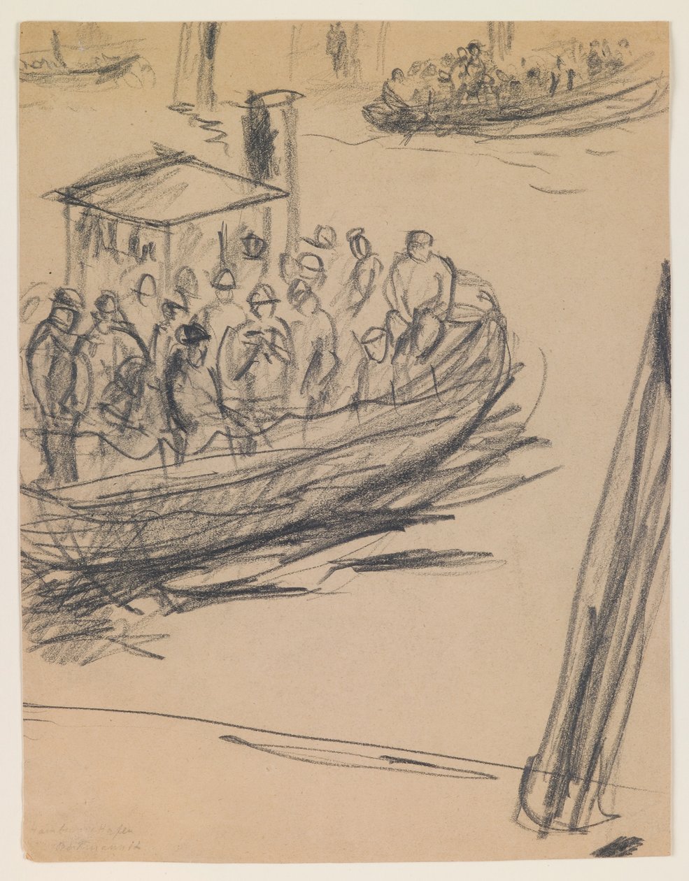 Longboat s dlouhými loděmi od Max Beckmann