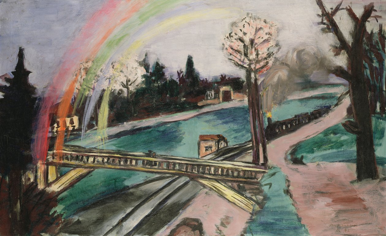 Železniční most a Rainbow od Max Beckmann