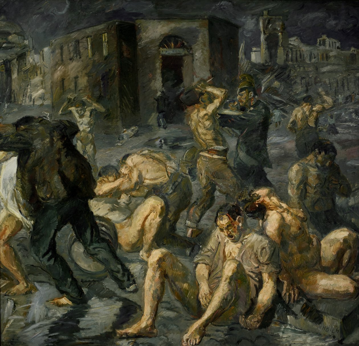 Scéna ze zničení Messiny od Max Beckmann