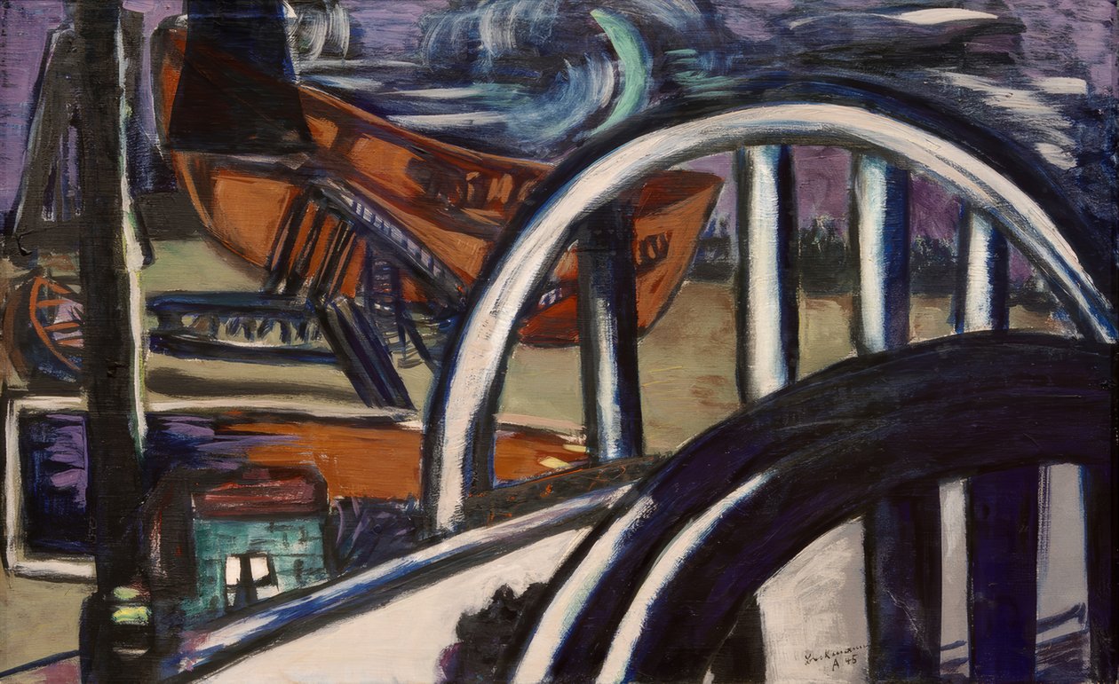 Loděnice. Železný most od Max Beckmann