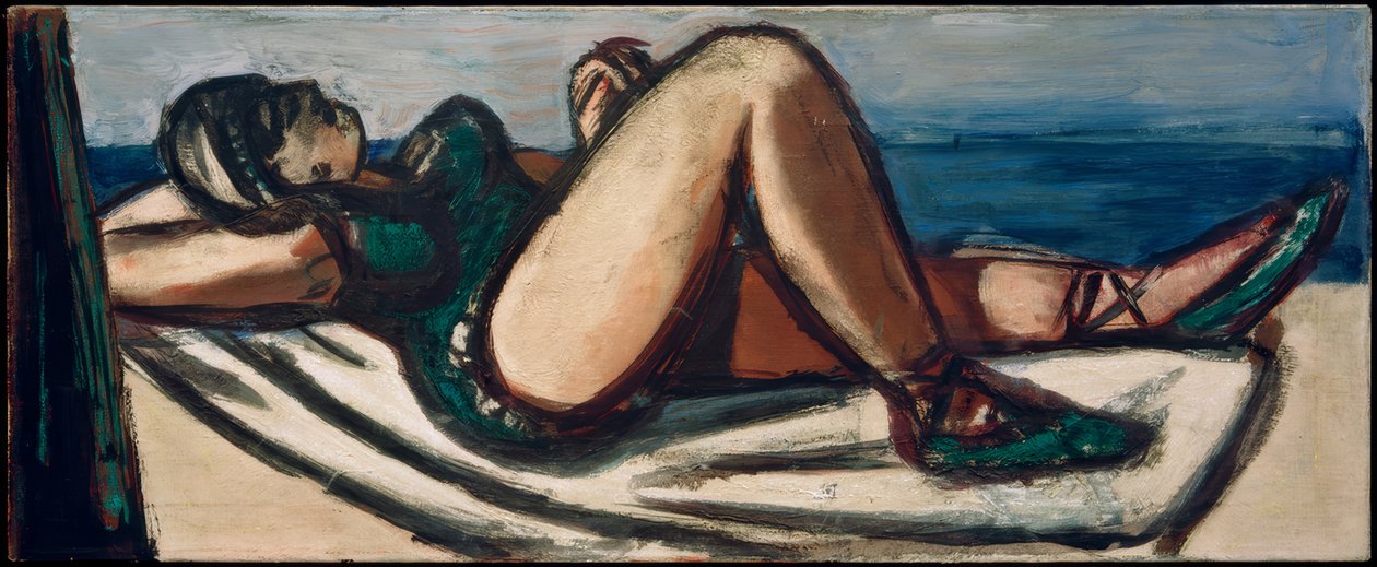 Spaní na pláži od Max Beckmann