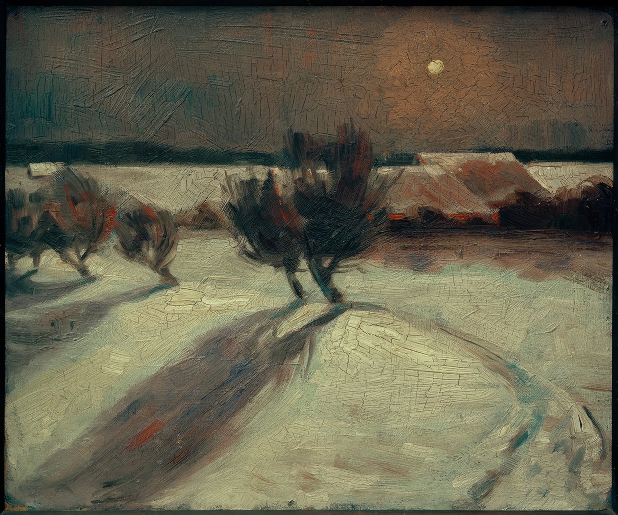 Sněhová krajina v měsíčním světle od Max Beckmann