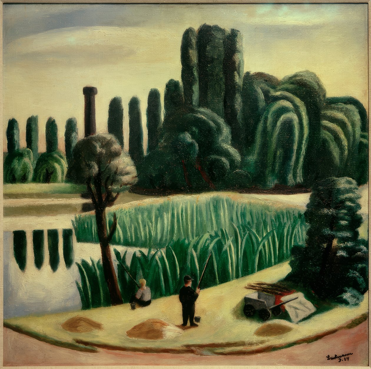 Přímořská krajina s topoly od Max Beckmann