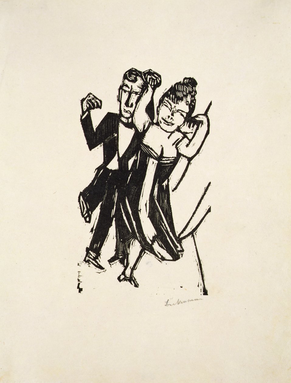 Malý taneční pár (dřevořez) od Max Beckmann