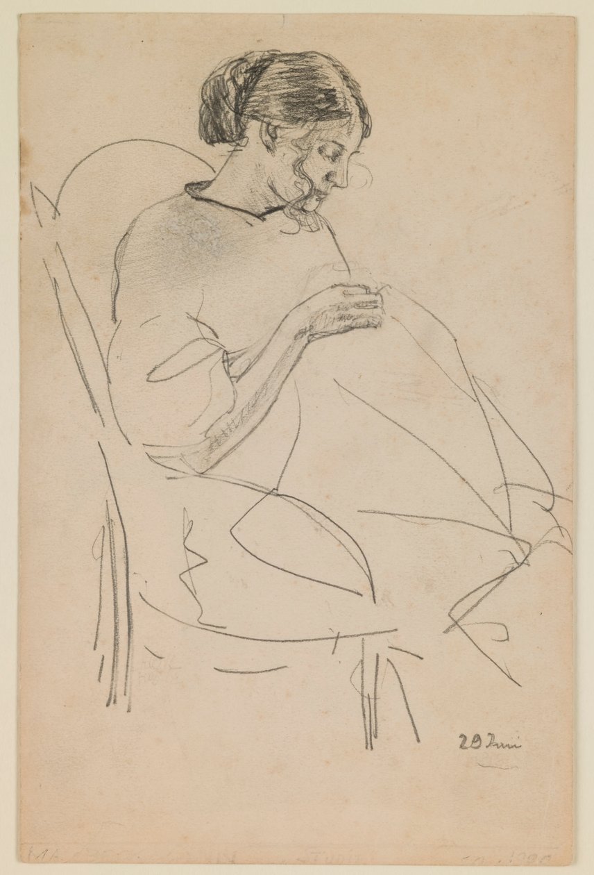 Studie šití ženy od Max Beckmann