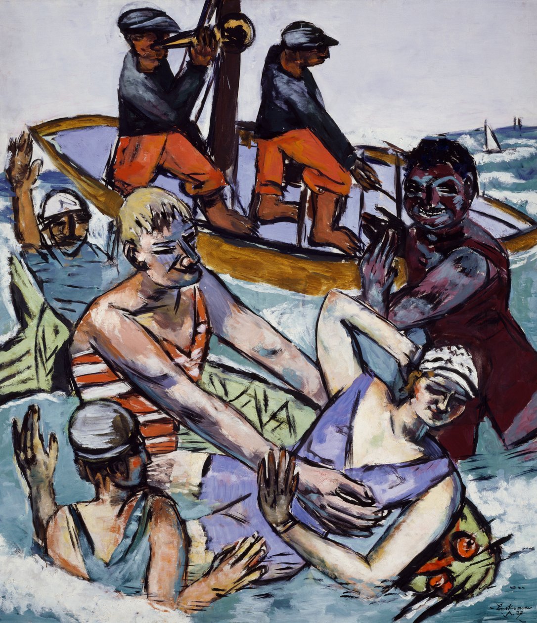 Plavání v srpnu od Max Beckmann